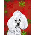 thumbnail image 1 of Carolines Treasures SC9749CHF White Toy Poodle Drapeau de Vacances Flocons de Neige Rouges Toile Taille Maison, 1 of 4