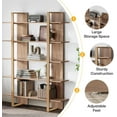 thumbnail image 5 of Tribesigns 5-Tier 47 Inches Wide Book Shelf Bookcase, Farmhouse Open Bookshelves Etagere Display Office Shelving Unit, for Living Room, Office & Bedroom, Metal & Wood, Retro Brown, 5 of 5