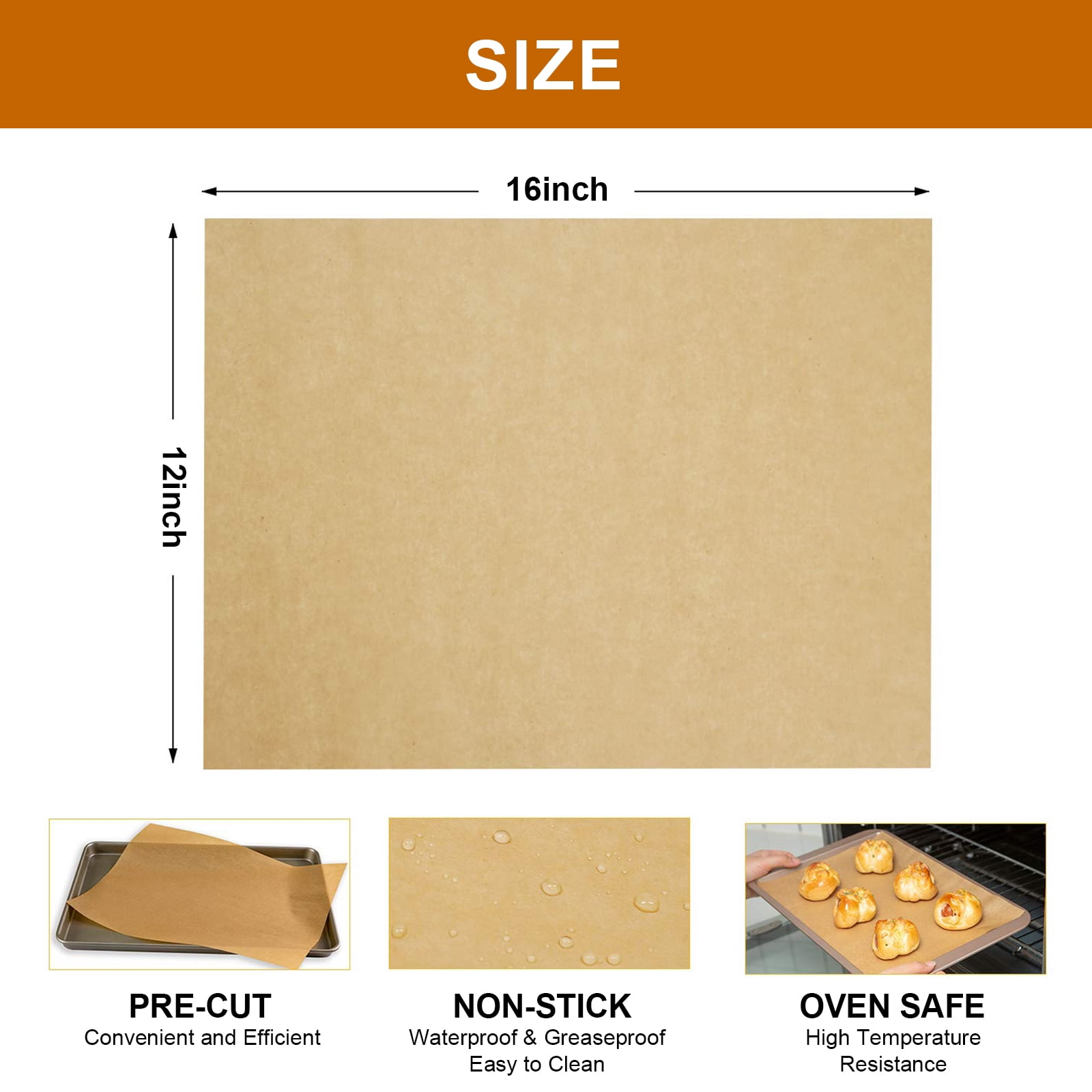 120 Sheets Unbleached Non-stick 9 x 13 Parchment Papers, Baking Paper  Sheets, 120pc - Fry's Food Stores