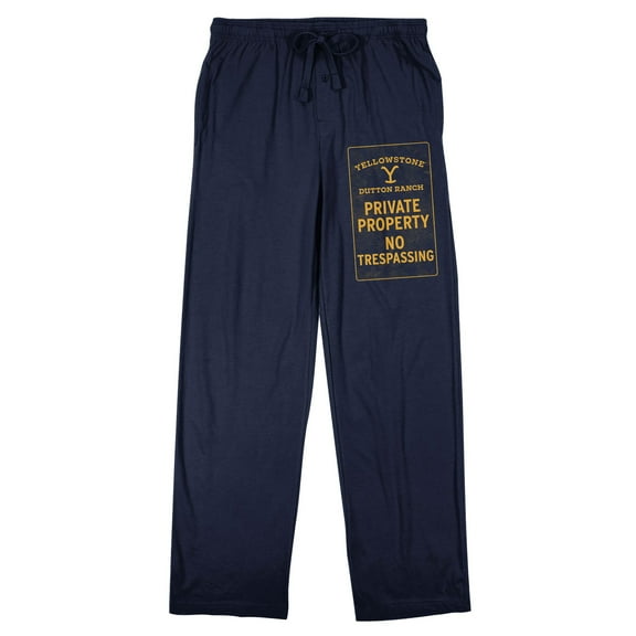 Yellowstone Private Property Men's Navy Sleep Pajama Pants-Small