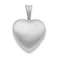 thumbnail image 3 of Auriga Fine Jewelry 925 Sterling Silver Rhodium-plated Flower Border 12mm Heart Locket (L-17mm, W-12.36mm) for Women, 3 of 7