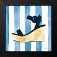 thumbnail image 2 of Charro, Mercedes Lopez 20x20 Black Modern Framed Museum Art Print Titled - Beach Glam VII v2 Navy on Stripes, 2 of 5