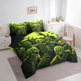 thumbnail image 2 of Castle Fairy Halloween Skeleton Print Queen Bedding 7pcs,Ghost Ghost Pattern Bedding Comforter Set Queen,Lime Black,Black Reversible, 2 of 7