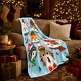 thumbnail image 3 of Festive Holiday Cat Faces Gathering, Festive Pet Portrait Pattern, Warm Flannel Blanket for Living Room and Reading Nook, Cat Lovers Christmas Gift, Pet Lover Home Decor, 3 of 9