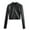 Black, variant on Women Clothes Outerwear Fall and Winter Fashion Zipper Leather Stealth Style Stand Collar Fitted Jacket