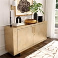 thumbnail image 3 of Maklaine Leather Gold Buffet Rectangular Modern 70.5"W x 18"D x 34"H, 3 of 4