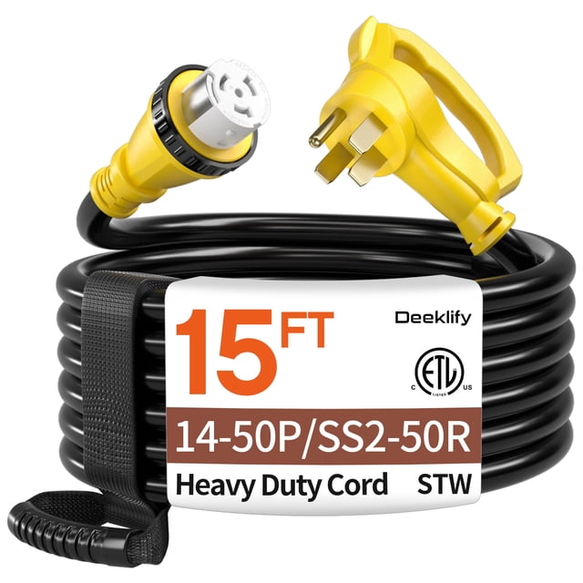 Cable de extensión para generador Deeklify de 4 conductores, 4,5 m, 50 A