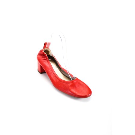 

Everlane Womens Leather Block Heel Pump Red 8