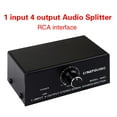 thumbnail image 3 of Interruptor de audio estéreo RCA de 4 vías con selector de caja divisora de controlador de para estéreo AV Receptor Consolas de juegos Sunnimix Divisor de audio estéreo, 3 of 8