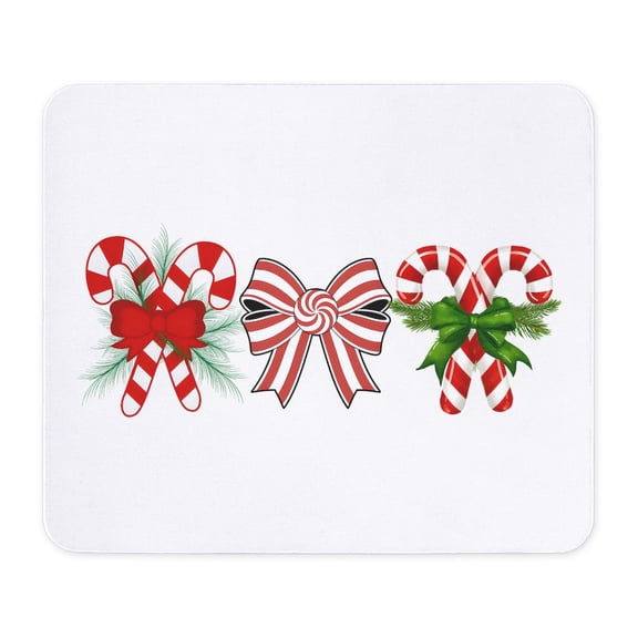 CafePress - Cute Candy Cane Coquette Christmas Bow - Non-slip Rubber Mousepad, Gaming Mouse Pad