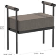 thumbnail image 2 of Modern Upholstered Bench Seat with Black Frame,Ottoman Bench with Armrests, Entryway Bench Living Room Foot Rest Stool,Footrest Foot Stool with Sturdy Metal Frame, 2 of 6