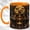 Orange, variant on Mosaic Coven Coffee Mug, Bat Moon Mug, Ceramic 11 oz