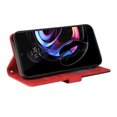 thumbnail image 2 of Compatible Motorola Edge 20 pro/Edge s pro Case, Leather Wallet Case Stand View Magnetic Clasp Book Flip Folio Phone Cover - Red, 2 of 5