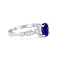 thumbnail image 2 of Vintage Style Oval Ring Round Blue Sapphire CZ 925 Sterling Silver Size 5, 2 of 3