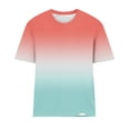 thumbnail image 5 of Ichuanyi Womens Summer Tops Trendy Gradient Color Print Short Sleeve Tshirts Shirts Crew Neck T Shirts Fashion, 5 of 7