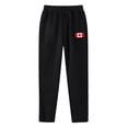 thumbnail image 3 of Npasoilc Casual Sweatpants for Men Solid Color Drawstring Waist Elastic Leather Label Straight Sport Trousers,Black, 3 of 3