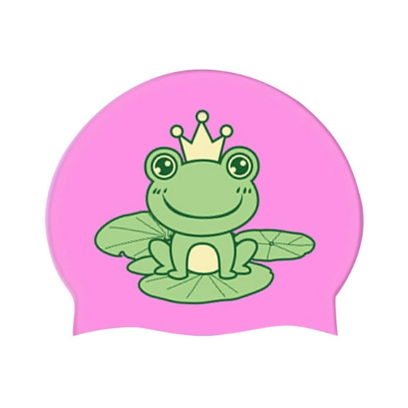 Gelikeya Kids Swim Caps Boys Girls Size 5-12 Durable Waterproof Swimming Cap Comfortable Fit Swim Cap for Short/Long Hair Kids Silicone Swim Hats #Pink