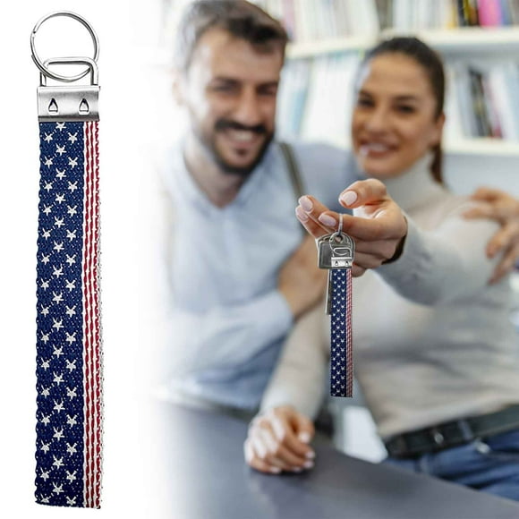 Herramientas y mejoras para el hogar. Llavero con bandera bordada, colgante de pulsera con hebilla de clip de cola de hierro.