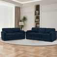 thumbnail image 5 of FamiTOP Chenille 69” Love Seat & 89” 3-Seat Sofa w/Thick Seat & Backrest Cushions, Modern Couch Set with Soft Pillows, Upholstered 3 Seat & 2 Seat Sofa w/Sturdy Frame for Office, Living Room, Blue, 5 of 7