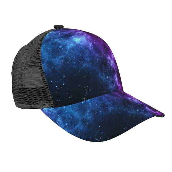 Men Women Universe Nebula Galaxy Adjustable Trucker Hat Lightweight Mesh Back Baseball Cap One Size