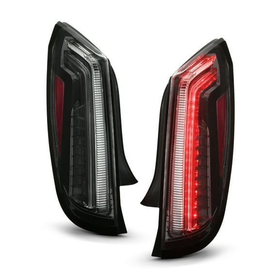 AKKON - Fits 2013-2017 Cadillac XTS 4-Door LED Bar Black Tail Lights Brake Lamp Pair Driver Left   Passenger Right Replacement