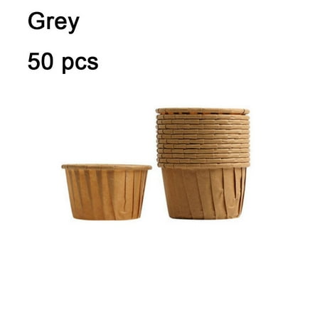 

50pcs Mould Kitchen Cake DIY Decorating Tools Baking Muffin Cup Paper Cupcake Wrapper GREY