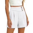 thumbnail image 5 of Endives Women's Shorts Summer Casual Elastic Waist Shorts Stylish with Button Decor Loose Lightweight Breathable Wide Leg Shorts, 5 of 6