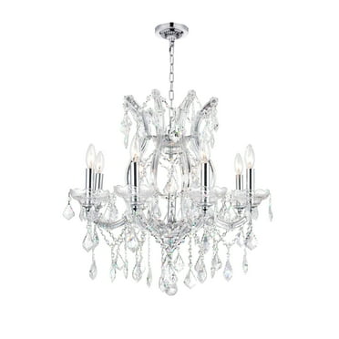 CWI Lighting Maria Theresa 9 Light Up Traditional Metal Chandelier in Chrome