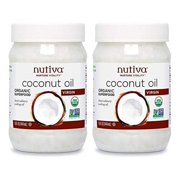 Nutiva Organic, Cold-Pressed, Unrefined, Virgin Coconut Oil from Fresh, non-GMO, Sustainably Farmed Coconuts, 15 Fl Oz (Pack of 2)