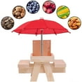 thumbnail image 4 of Anuirheih Clearance Squirrels Feeder, Wooden Squirrels Feeders for Outside with Umbrella, Flag, Corn Nut Holder, Solid Structure, Squirrels Table Feeder, 4 of 8