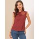 thumbnail image 3 of Blusa de trabajo Allegra K Lazo transparente malla sin mangas Volantes estampado corazones Mujer L, 3 of 6