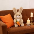 thumbnail image 6 of Easter Bunny Stuffed Animal, 11.81" Plush Rabbit with Floppy Ears and Carrot, Rabbit Stuffed Animals Plush Toy Easter Gift for Kids Girls Boys easter gifts(Pink), 6 of 7