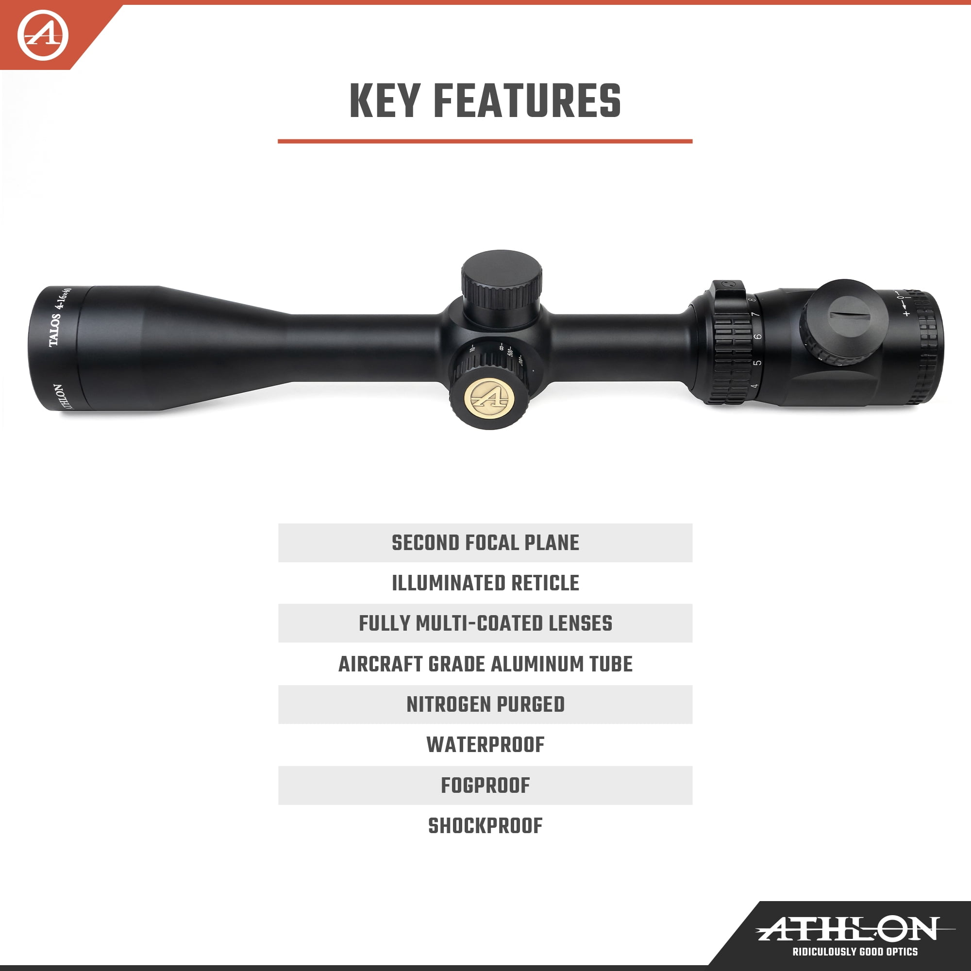Athlon Optics Talos 4-16x40, Capped, Side Focus, 1 inch, SFP, BDC 600 IR