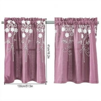 Short Blackout Curtains for Living Room Bedroom, 52 x 16 inches Window Treatment Small Panels Kitchen Cabinet Half-curtain Dustproof Cafe Drape (Pink)