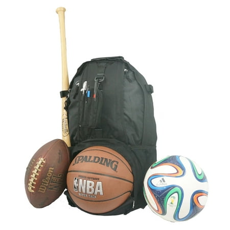 Baseball Backpack Softball Daypack Basketball Volleyball Backpack Football Soccer Bag w/ Ball Storage Helmet Compartment & Bat Holder & Coin Phone Pouch -