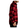 thumbnail image 4 of Yellow Rooster Men's Button Down Regular Fit Long Sleeve Plaid Flannel Casual Shirt Engine Red/Black XL, 4 of 6