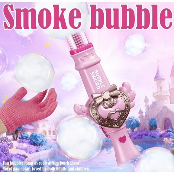 Brand New!Elastic Bubble Fog Wand, Magic Smoke Bubble Machine with Colorful Elastic Bubbles & Smoke Effect, Portable Interactive Mist Bubble Machines for Parties