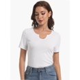 thumbnail image 5 of Long Sleeve Shirts for Women Basic Casual V Neck Tops Ribbed Slim Fitted Blouse, 5 of 6