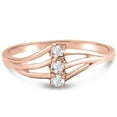 thumbnail image 5 of SuperJeweler Three Diamond Spray Promise Ring In Rose Gold For Women, 5 of 6