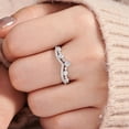 thumbnail image 4 of Wuziwen Crown Eternity Ring Wedding Bands for Women 925 Sterling Silver Cubic Zirconia Size 9, 4 of 8