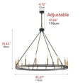 thumbnail image 3 of Aiwen Stylish 16 Bulbs Oversize Wagon Wheel Chandelier for Living Room, Dining Room, Kitchen, 3 of 8
