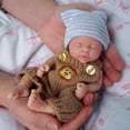 thumbnail image 2 of Muñeca de silicona en miniatura MYREBABY 7 Reborn de cuerpo entero para niño, 2 of 5