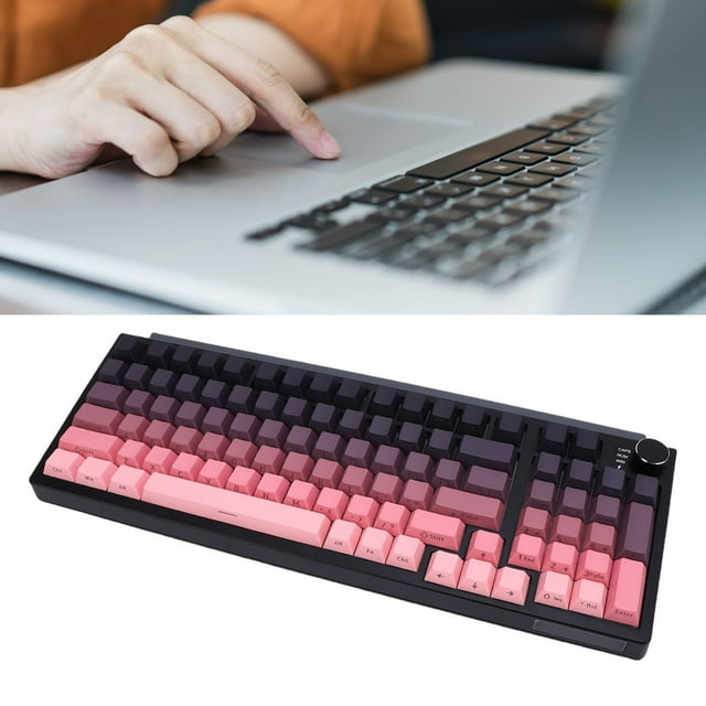 Clavier de jeu sans fil de 98 touches, clavier mécanique RVB Backlit 75%, caval de clavier de l'ordinateur USB 2,4 g, disposition compacte pour ordinateur de bureau et ordinateur