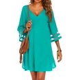 thumbnail image 3 of Ekouaer Women's Beach Coverups 3/4 Mesh Sleeve Bathing Suit Cover Ups Beachwear Loose Fit Swimwear Beach Dress S-3XL, 3 of 5