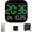 Green, variant on Hangable Freestanding Square Clock, Remote Control, Tabletop Placement, Large LED Display Time, Date, Timer, and Temperature, for Office and Bedroom (Orange)