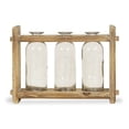 thumbnail image 4 of Set de Frascos Cheung con 3 Botellas de Vidrio y Estante de Madera 27x8x18 cm, 4 of 4