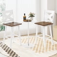 thumbnail image 3 of Gymax 29'' Swivel Barstools Set of 4 w/Backrest Large Seat Footrest for Kitchen Island White & Walnut, 3 of 7