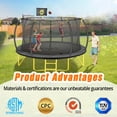 thumbnail image 3 of Voqoomkl Recreational Trampoline with Basketball Hoop for Kids Adults, Black/Yellow, 13.20 x 13.20 x 8.50 ft, 3 of 6