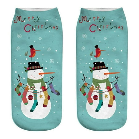 

Yedhsi Hot Socks Casual Work Business Socks 3D Christmas Santa Elk Printing Medium Sports Socks