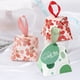thumbnail image 3 of Bewildely Caja de dulces Favor de la boda Regalo de joyería con cinta Bolsas rojas Contenedor Estuche con estampado de flores para suministros Almacenamiento y organización del hogar Verde, 3 of 6